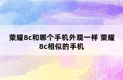 荣耀8c和哪个手机外观一样 荣耀8c相似的手机